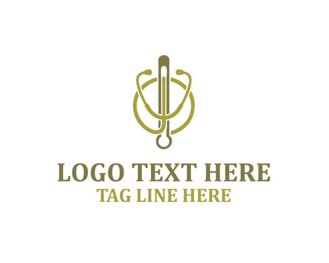 Modern Medical Thermometer Logo
