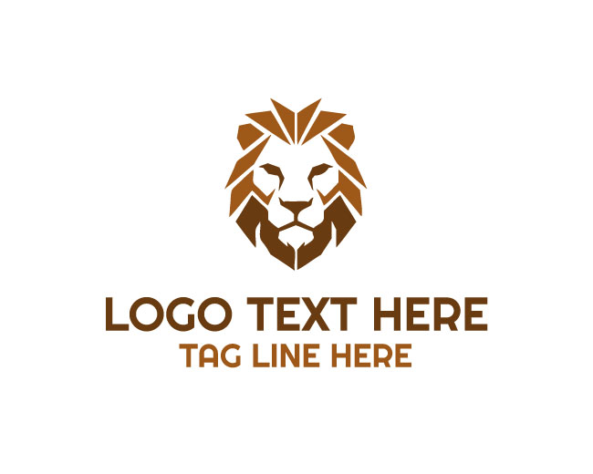  Geometric Lion Head Logo