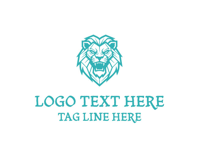 Geometric Roaring Lion Logo