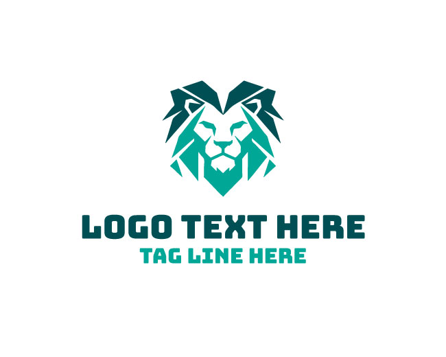  Geometric Lion Profile Logo