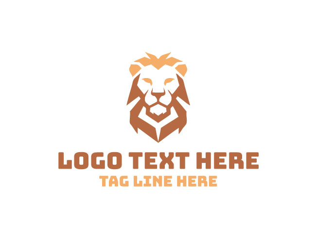  Geometric Lion Power Logo