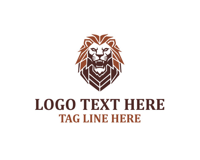 Geometric Guardian Lion Logo