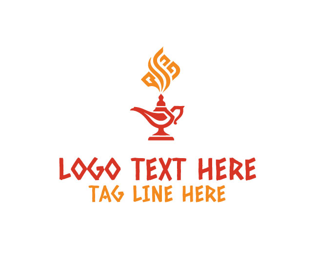 Elegant Aladdin Lamp Logo