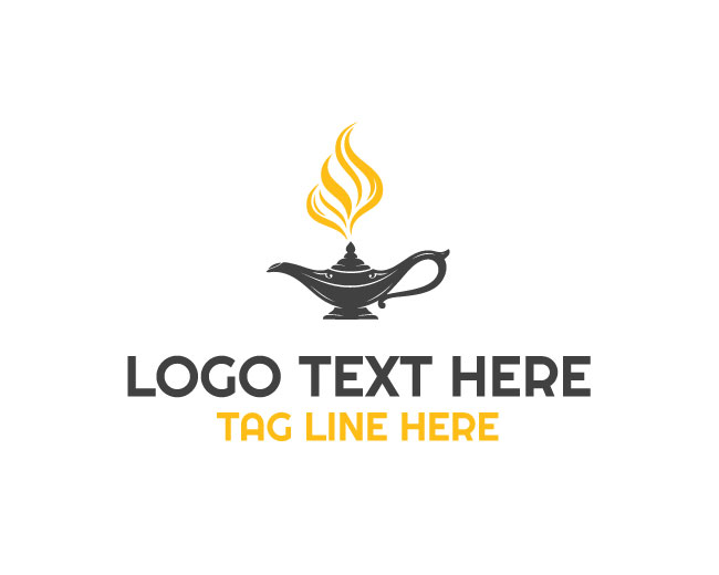 Creative Aladdin Lamp Logo