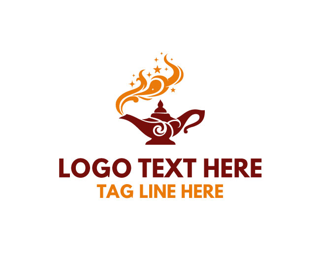 Artistic Aladdin Lamp Logo