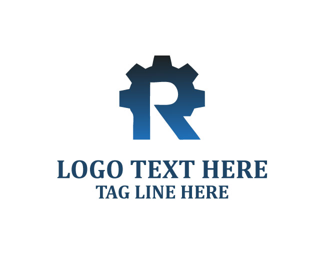 Modern Letter R Gear Work Logo