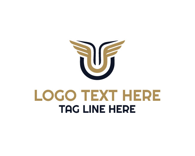 Letter U Wings Logo