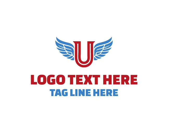 Letter U Wings Logo