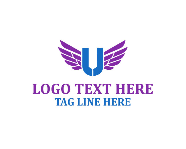 Letter U Wings Logo