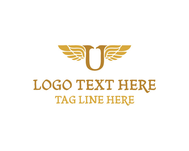 Letter U Wings Logo