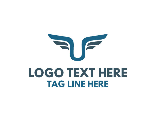 Flying Letter U Wings Logo