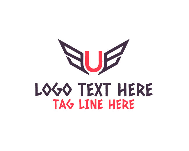 Unique Letter U Wings Logo