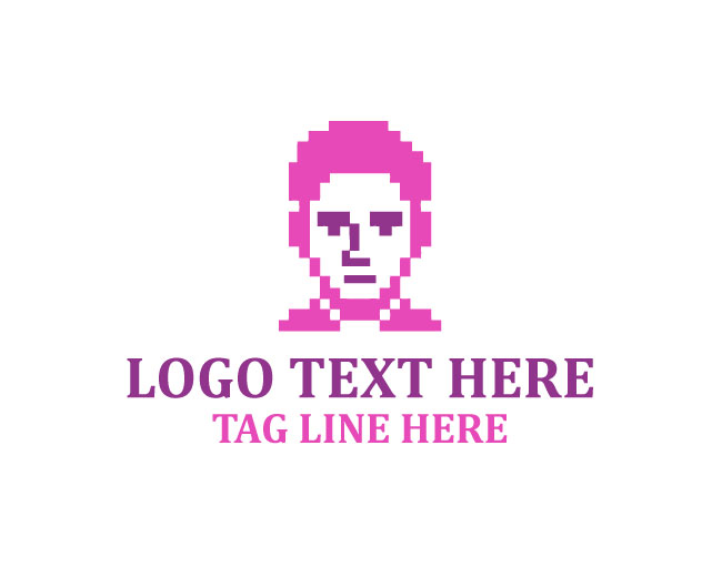 Modern Pixel Man Logo