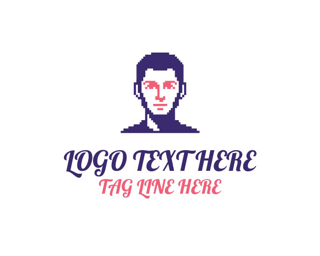 Gamer Pixel Man Logo