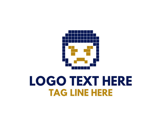 Modern Pixel Man Logo