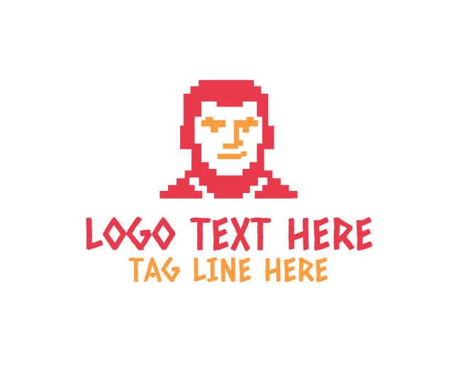  Sleek Pixel Man Logo