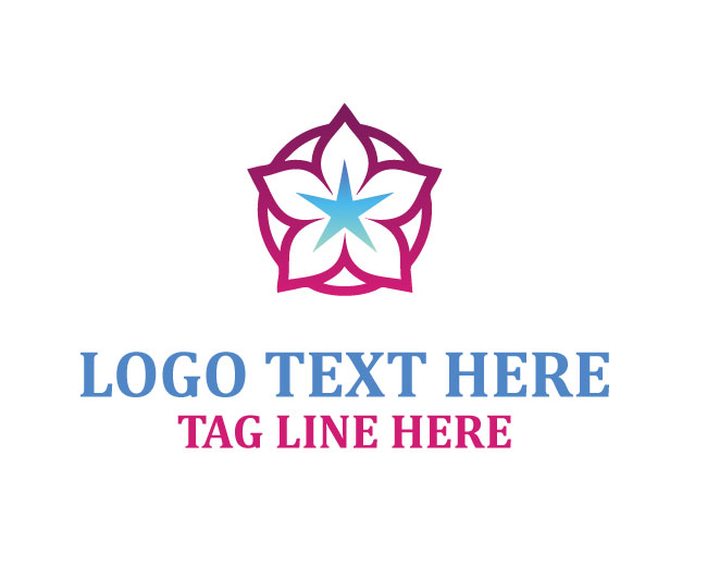 Pink Flower Star Logo