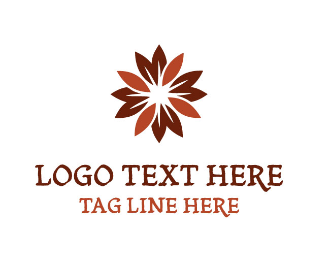 Brown Flower Star Logo