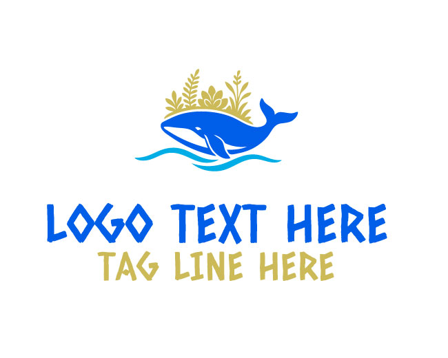 Ocean Bloom Whale Logo