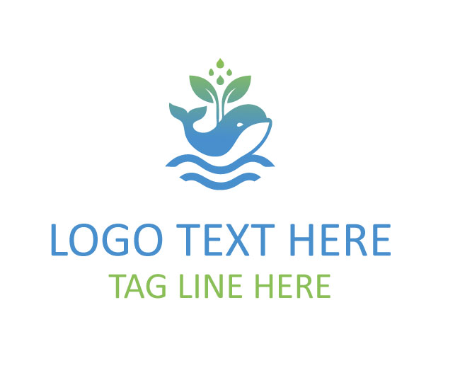 Botanical Ocean Whale Logo