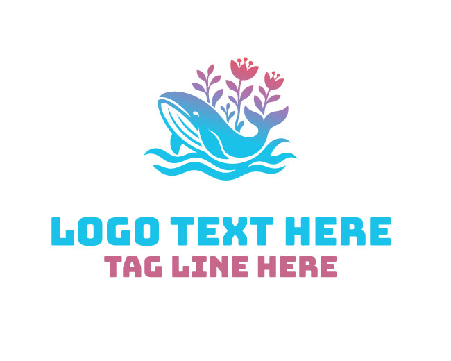 Marine Garden Whale Logo