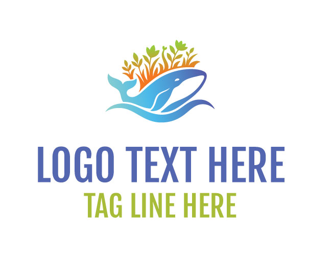  Botanical Sea Whale Logo