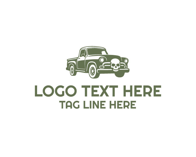Vintage Skull Car Logo
