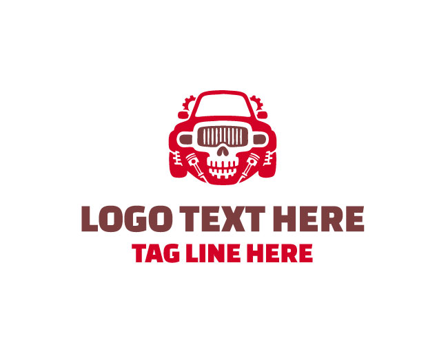  Old School Skull Car Logo