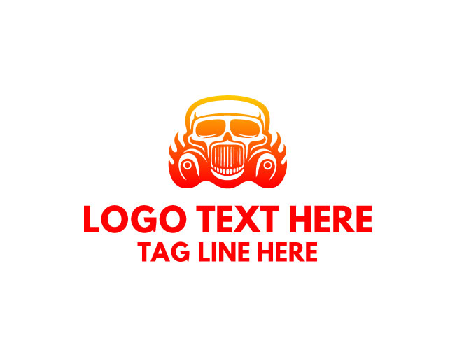 Flame Skull Car Logo
