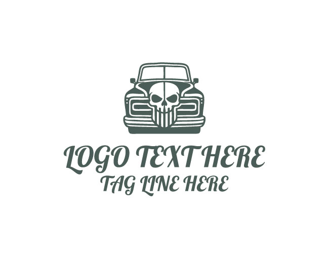 Dynamic Vintage Skull Car Logo