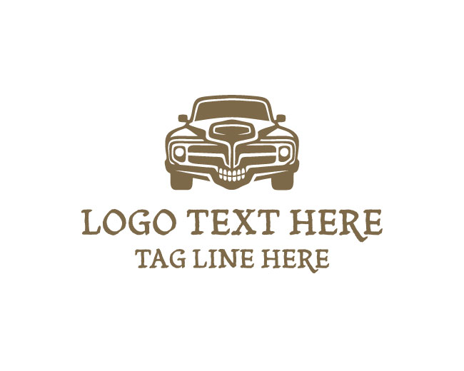 Stylish Vintage Skull Car Logo
