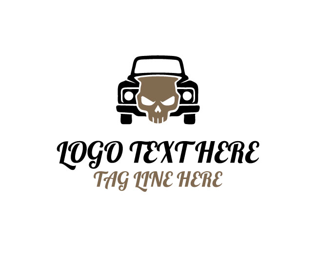 Custom Vintage Skull Car Logo