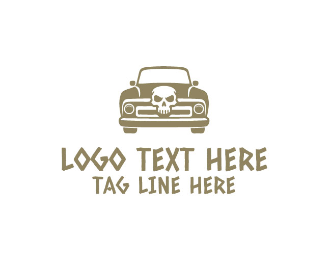 Chrome Skull Car Logo