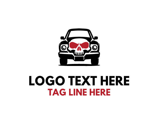 Retro Style Skull Car Logo