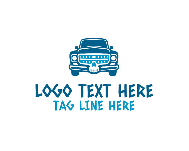 Hotrod Skull Car Logo
