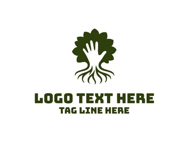 Green Tree Hand Logo