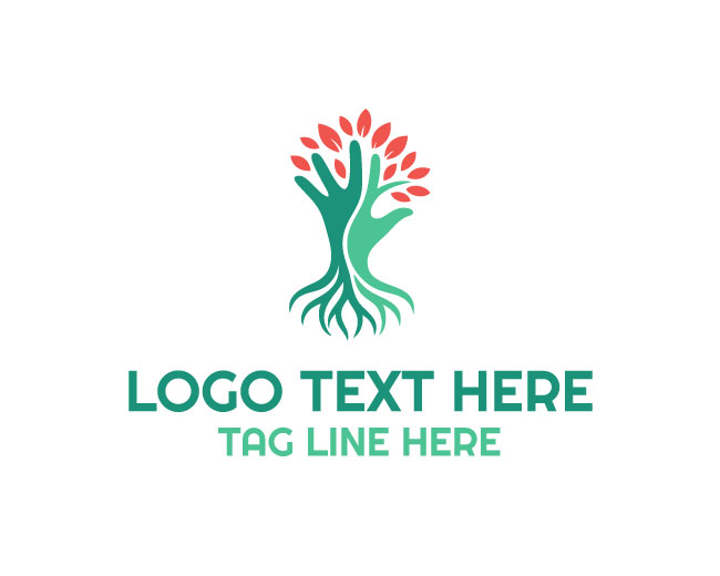  Earth Tree Hand Logo