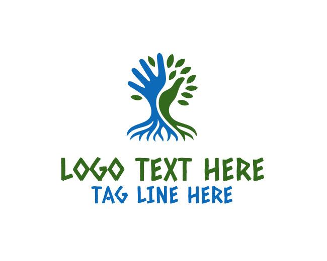 Eco Growth Tree Hand Logo
