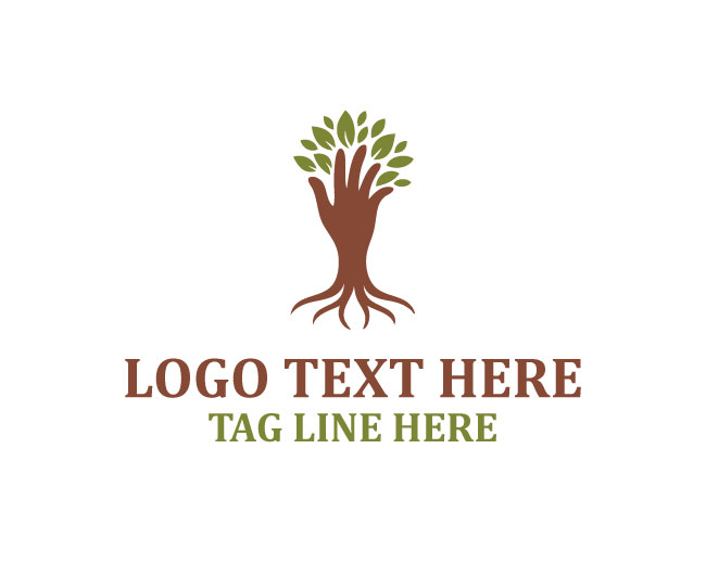 Leafy Tree Hand Logo