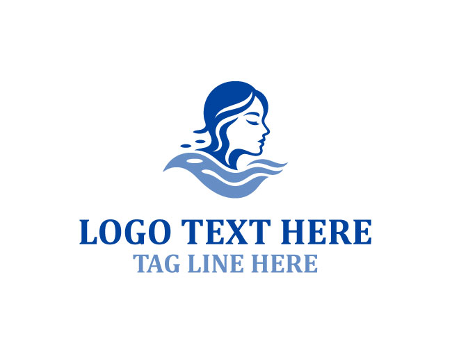 Graceful Aqua Woman Logo