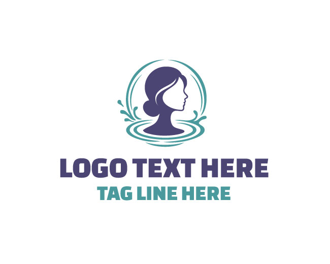 Sleek Aqua Woman Logo