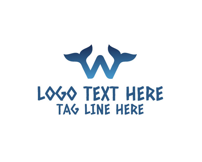 Splash Whale Letter W Logo