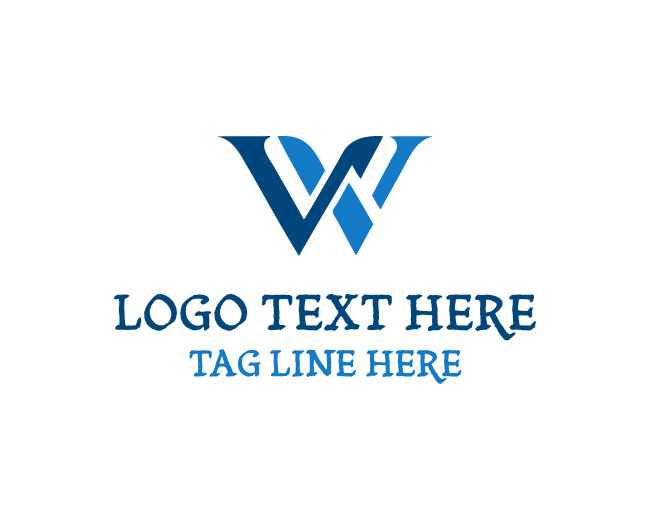 Stylish Whale Letter W Logo