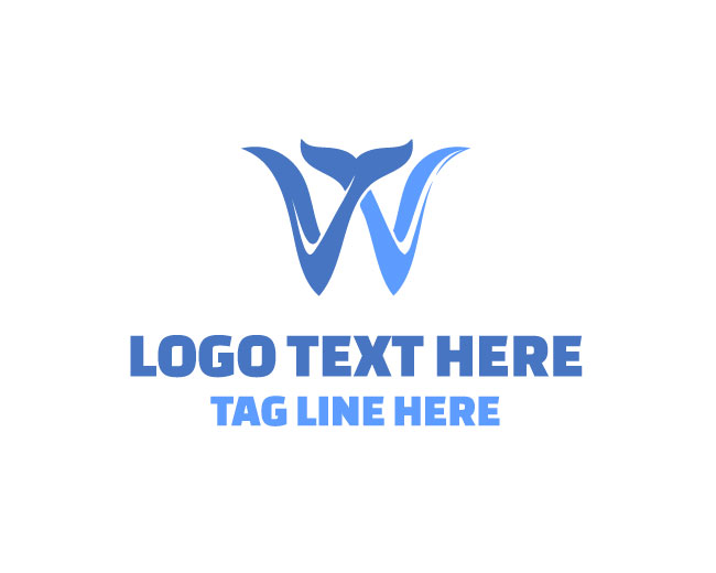 Whale Letter W Logo
