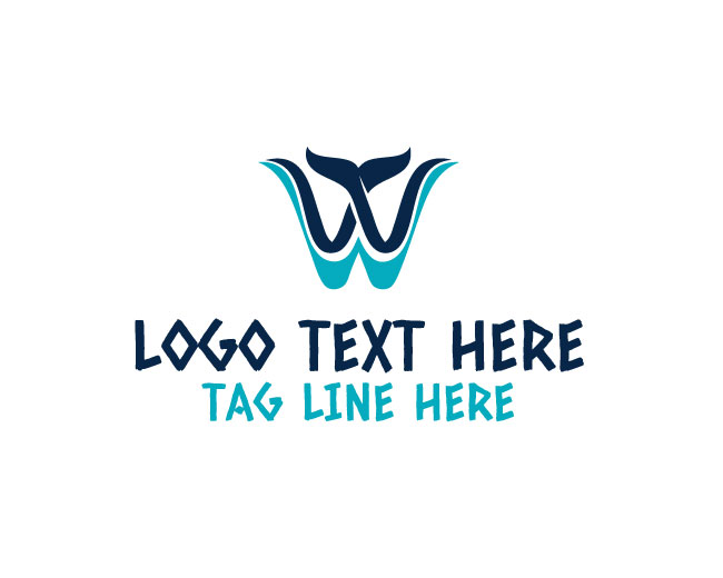 Whale Symbol W Logo