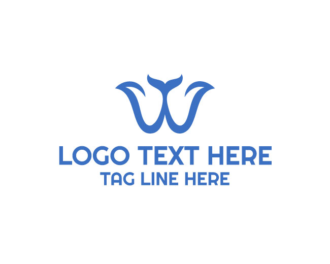 Whale Letter W Logo