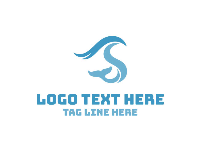 Whale Tail Letter S Logo
