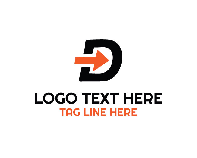 Charm Letter D Arrow Logo