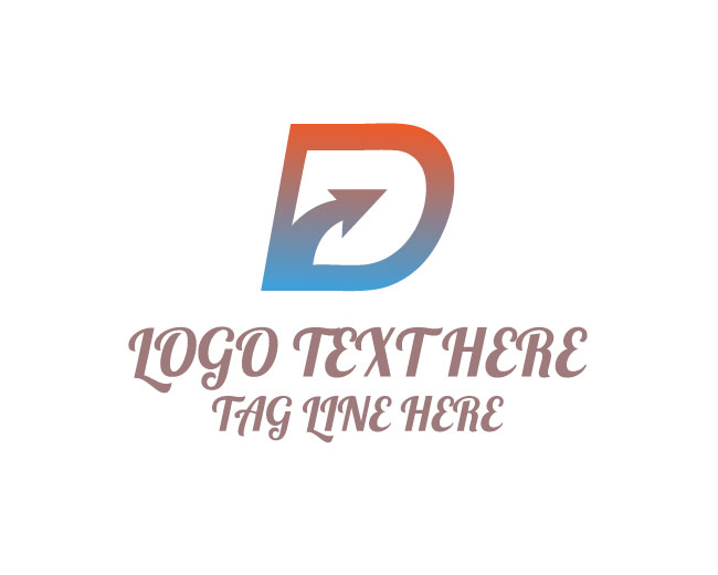 Deluxe Letter D Arrow Logo