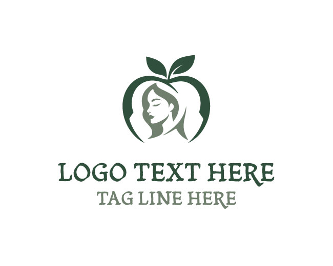 Cute Apple Girl Logo